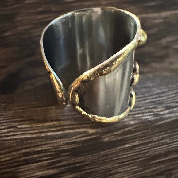 Artisan Crafted Bohemian Silver & Copper Heart Wide Cuff Ring in Gift Box - Picture 8 of 12